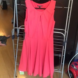 Express coral fit and flare dress